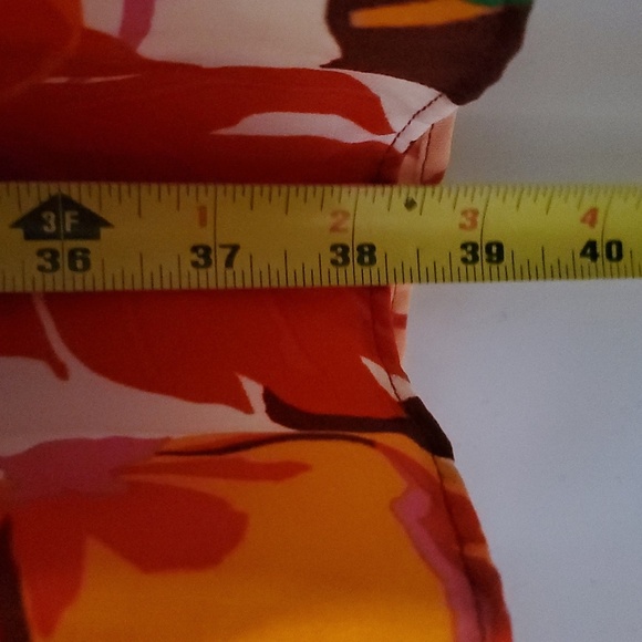 Revolve Maia Colorful Tropical Floral Dress Size 14 Ruffle Sleeve Tie V- Neck - Picture 12 of 12